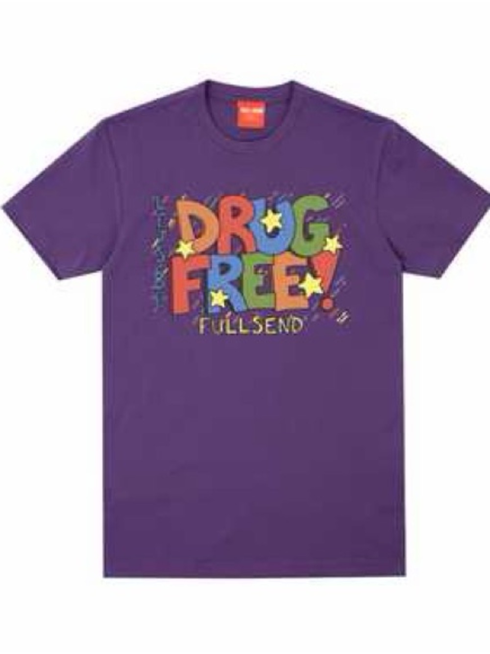 Full Send Women's Purple 'Let's Be Drug Free' Graphic Tee